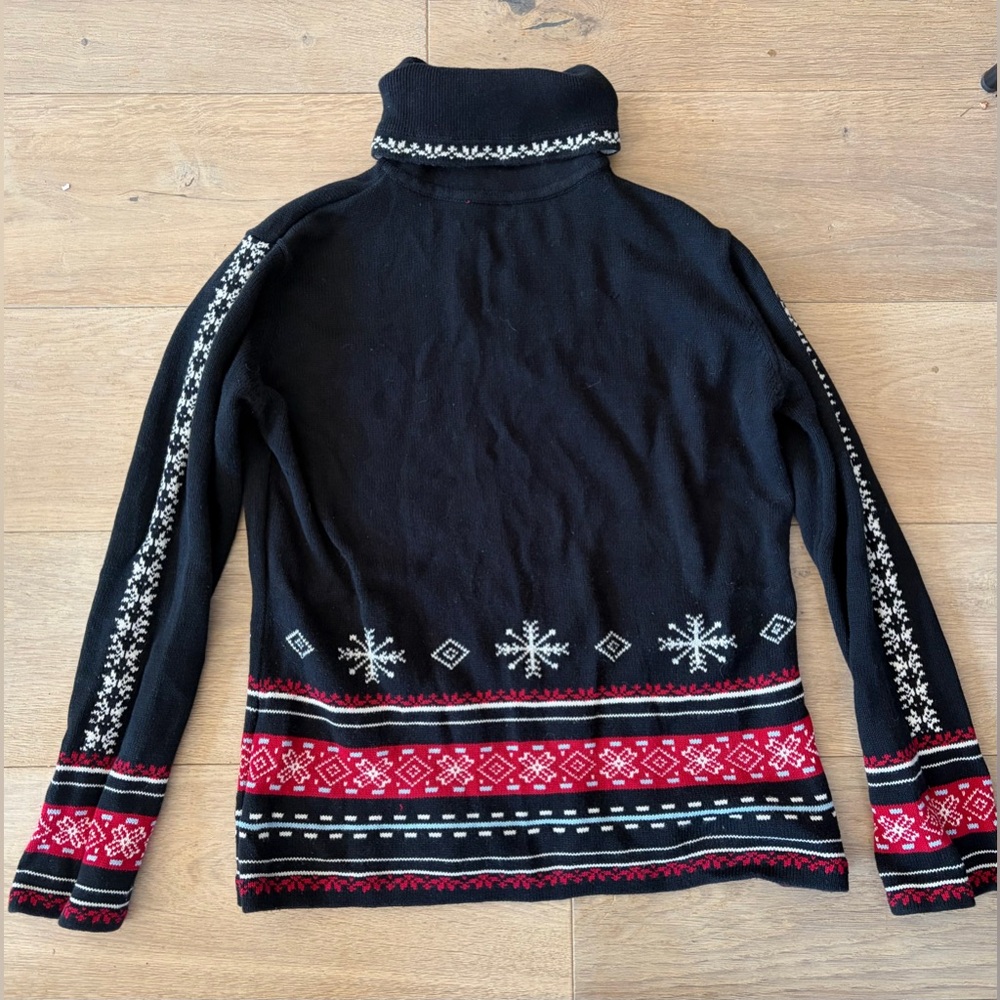 Hanna Andersson 100% cotton cozy fair isle Nordic turtleneck sweater - medium